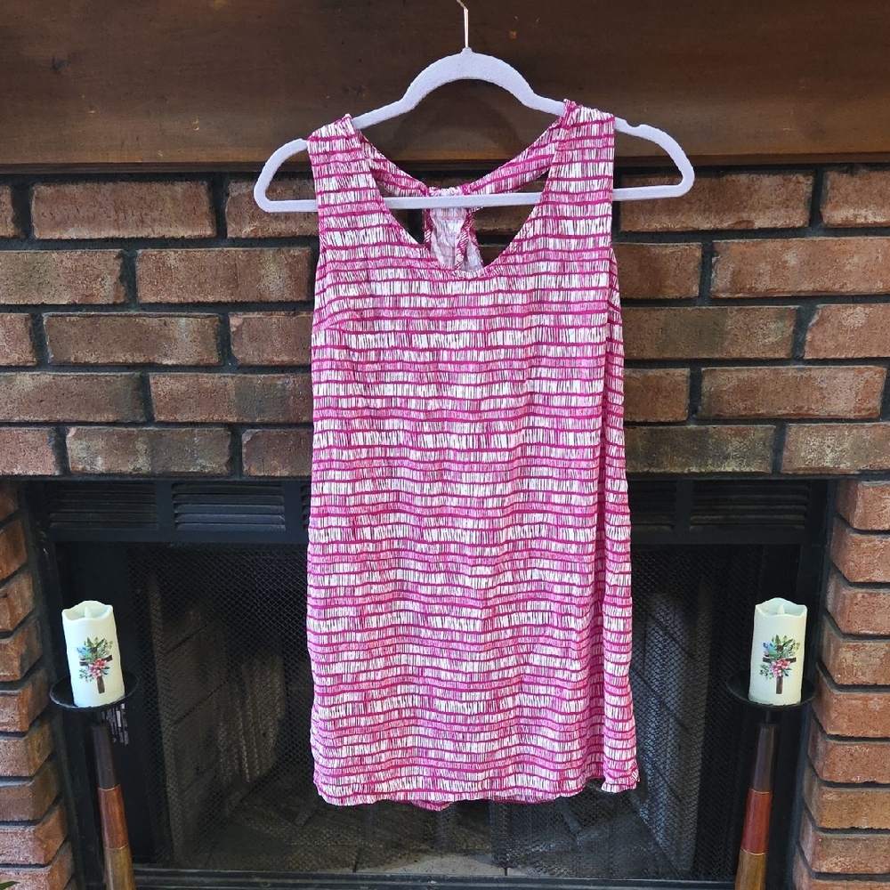 Old Navy Pink and White Striped Tank Top